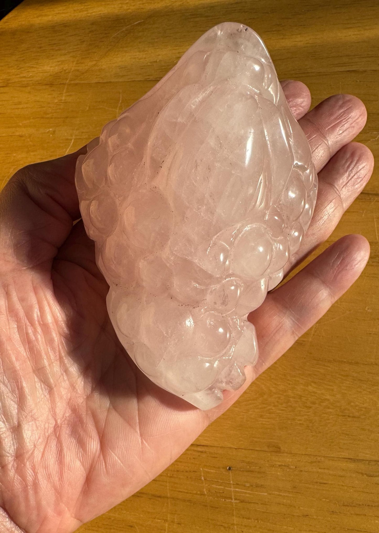 Hand-Carved Rose Quartz Money Toad – Love & Prosperity Symbol