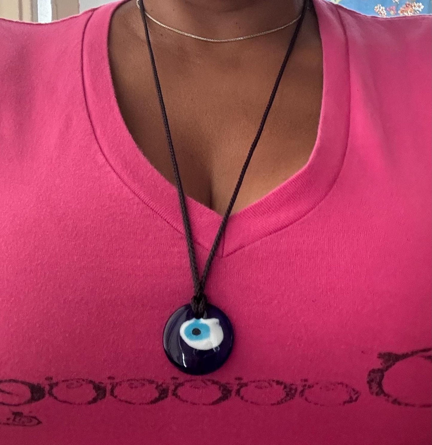 🧿 Evil Eye Glass Pendant Necklace 🧿