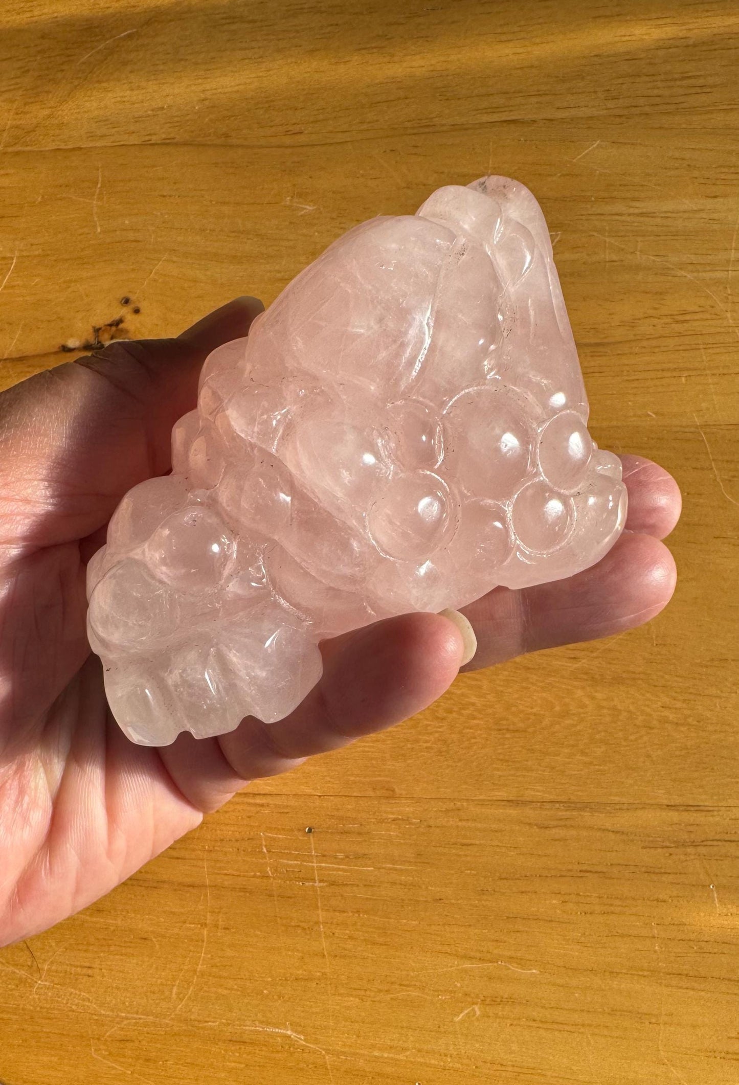 Hand-Carved Rose Quartz Money Toad – Love & Prosperity Symbol