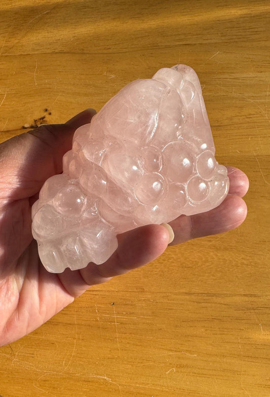 Hand-Carved Rose Quartz Money Toad – Love & Prosperity Symbol