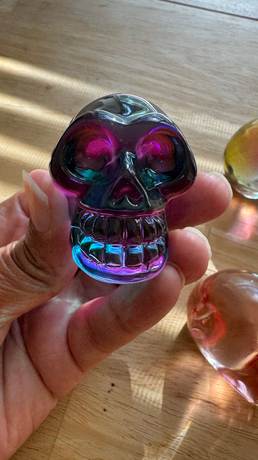 Glass Aura Crystal Skulls