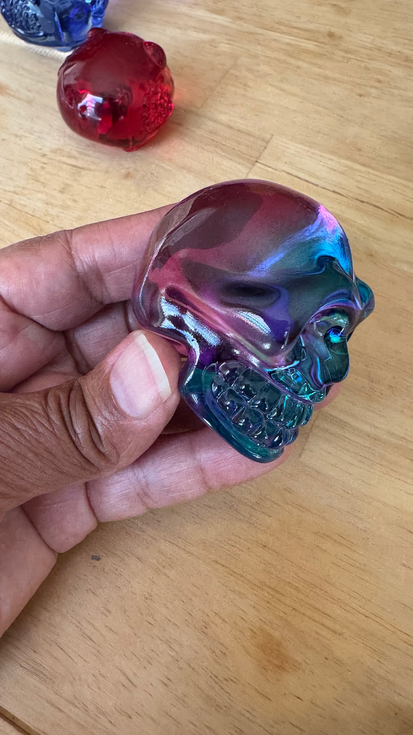 Glass Aura Crystal Skulls