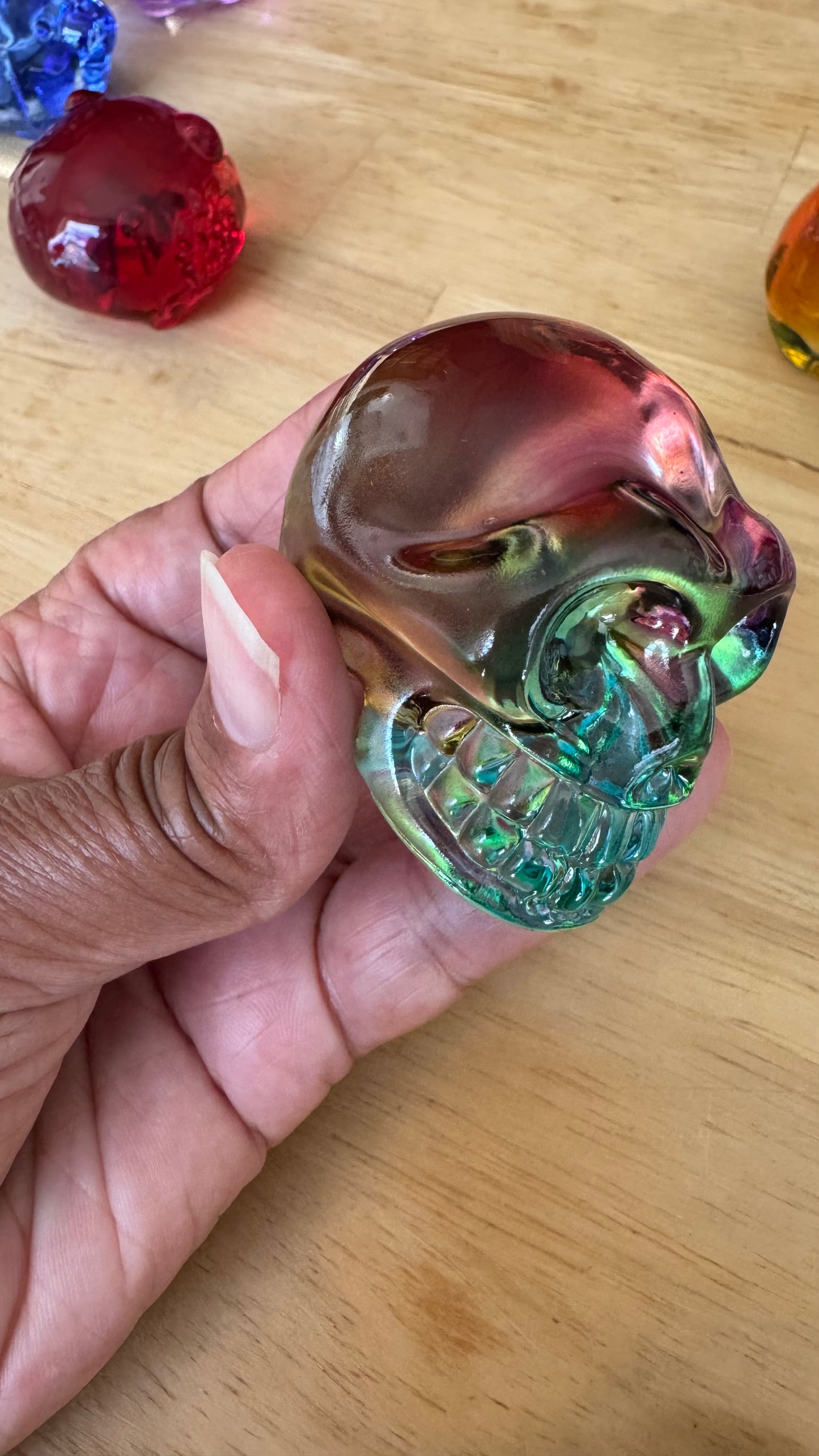 Glass Aura Crystal Skulls